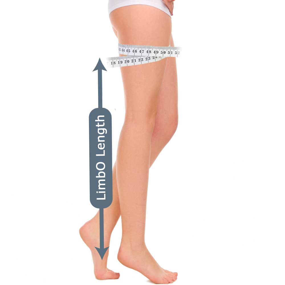 Measuring guide for a full leg LimbO Waterproof Protector