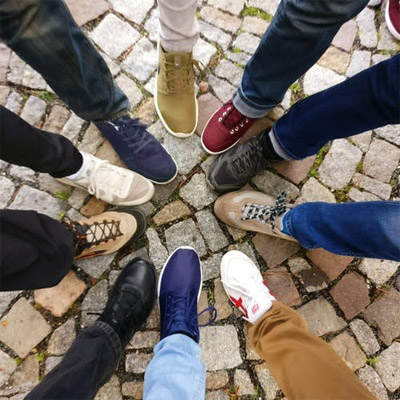 feet-making-a-circle-with-shoes-on